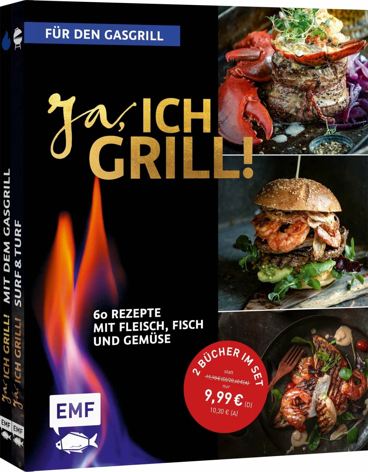Edition Fischer Ja, ich grill! - Für den Gasgrill: Doppelt gut - 2 Bücher im Set (Deutsch, 2024)