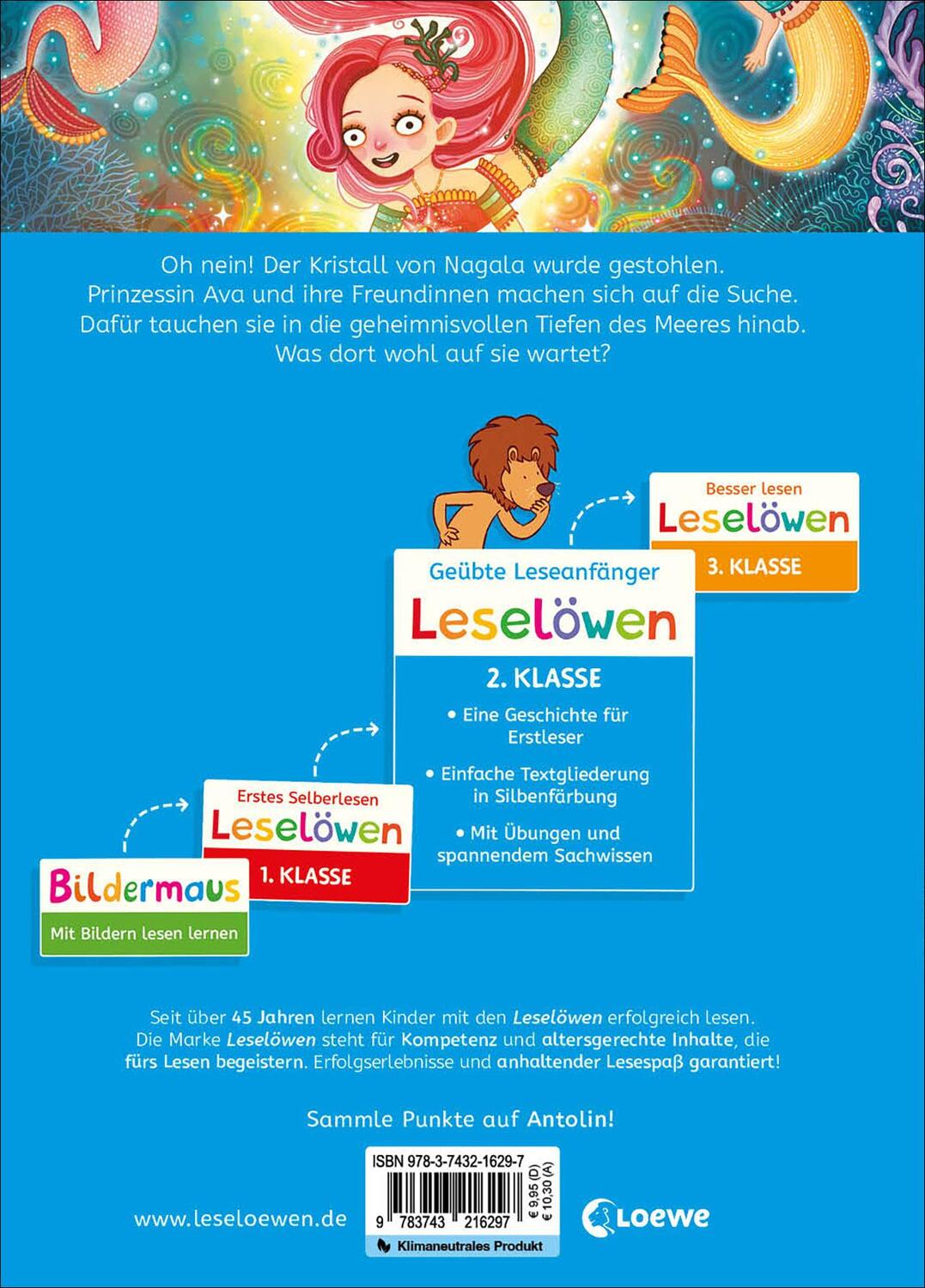 Loewe Leselöwen 2. Klasse - Die Meermädchen und der gestohlene Kristall (Deutsch, 2024, Barbara Rose, Loewe Erstlesebücher, Alica Räth)