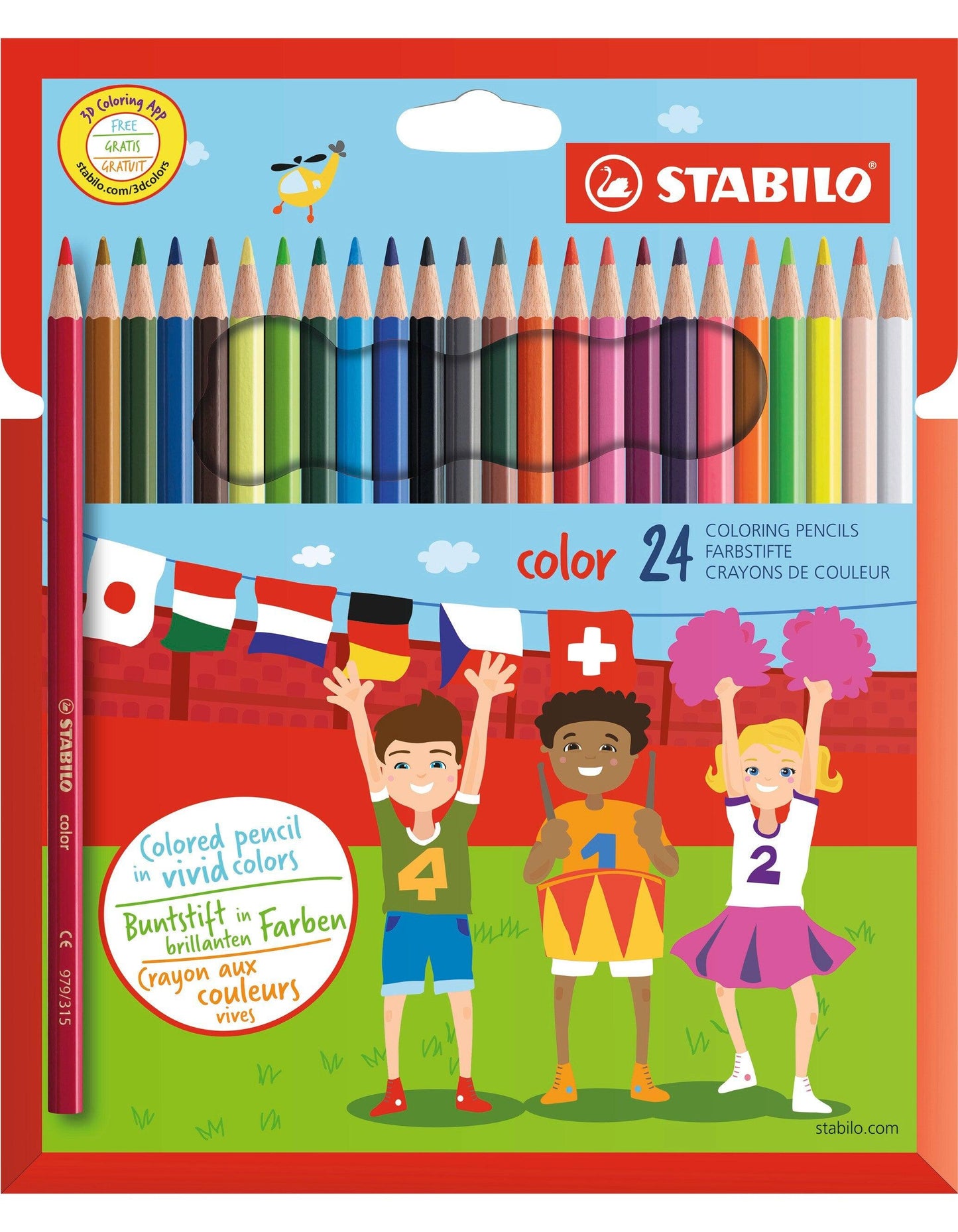 STABILO color Buntstift (Mehrfarbig, 24 x)