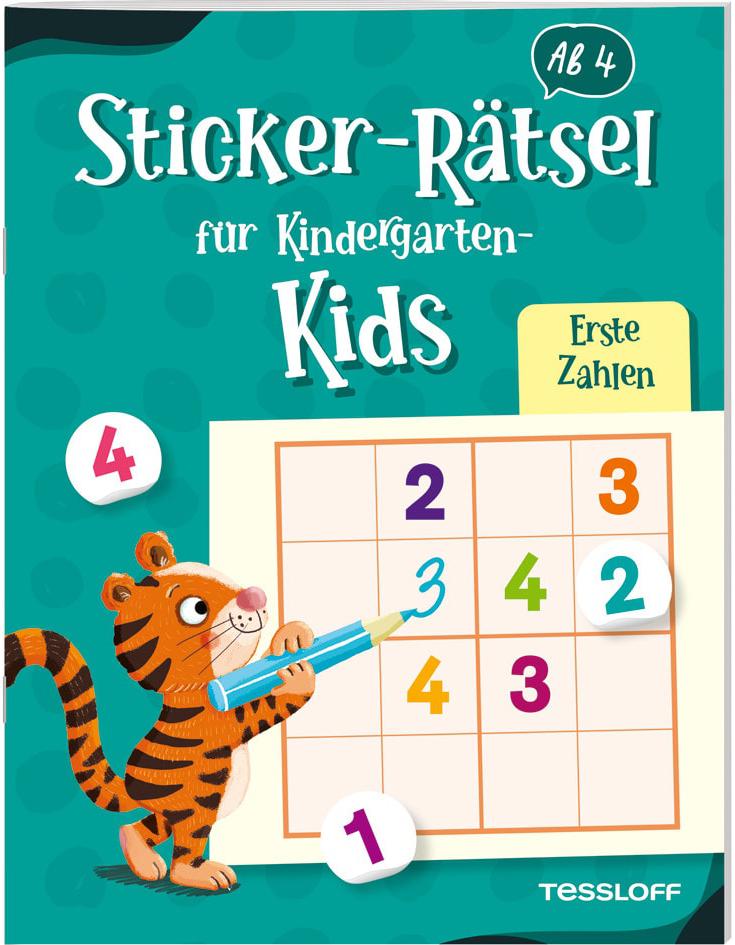 Tessloff Sticker-Rätsel für Kindergarten-Kids. Erste Zahlen (Deutsch, 2022, Christine Thau)