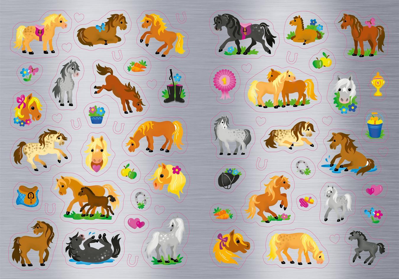 Tessloff Metallic-Sticker Malbuch. Pferde