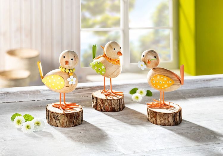 Dekofiguren "Frühlingsvögel", 3er-Set