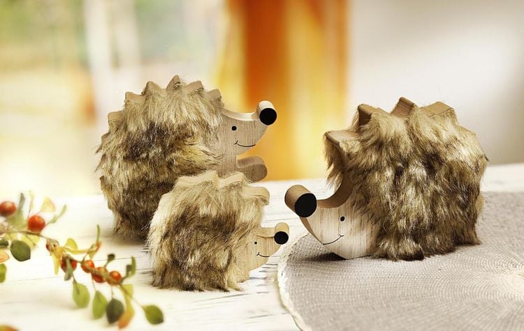 Dekofiguren Igelfamilie "Puschel" 3er-Set