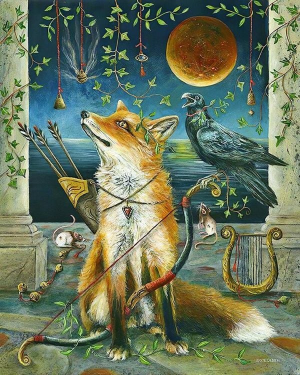 Diamond Painting "Fuchs und Rabe" 40 x 50 cm