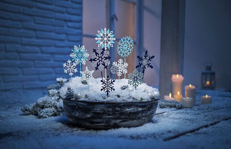 Dekostecker "Eisblumen" 10er-Set