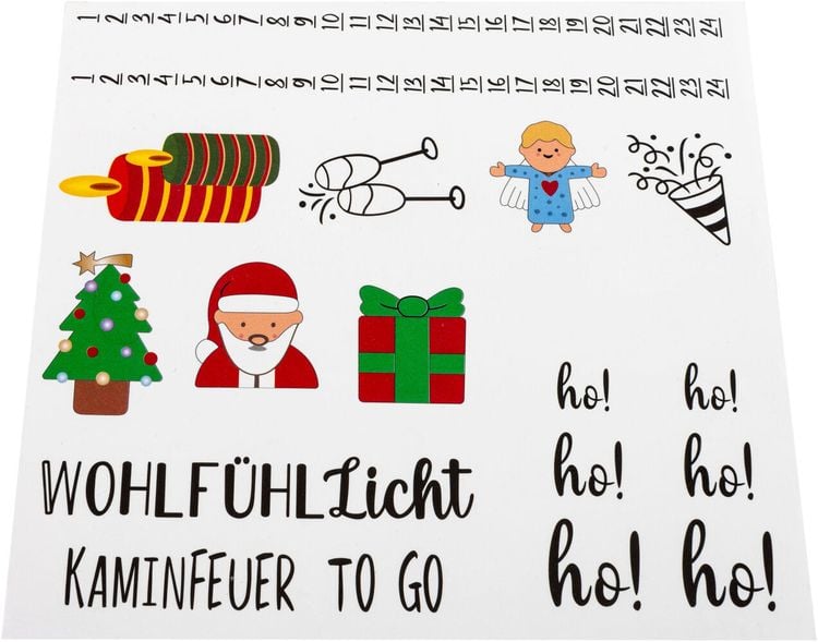 Kerzen-Set mit Tattoovorlagen "Weihnachten&Silvester" 17-teilig
