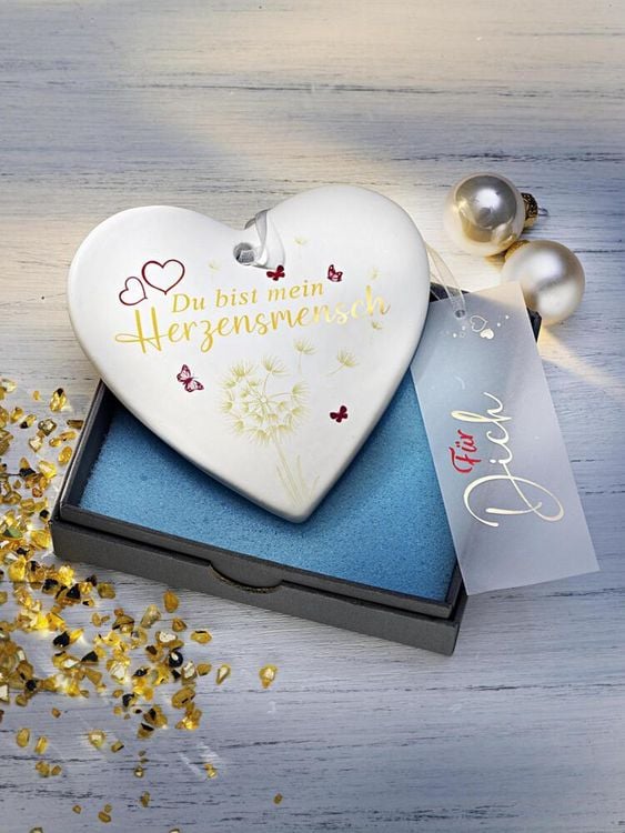 Geschenkset "Herzensmensch" aus Porzellan