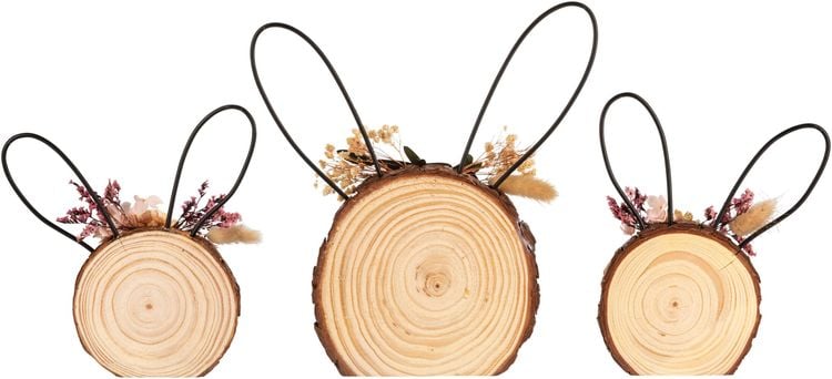 Holzdeko "Hasenkopf", 3er-Set
