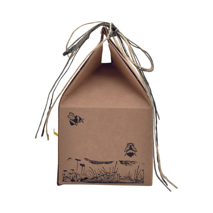 Blumenwiese Haus natur braun