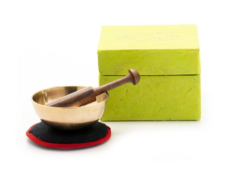 Klangschalen-Set in Box mini grün mit Lotus