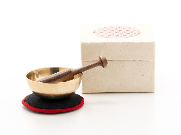 Klangschalen-Set in Box mini creme mit B