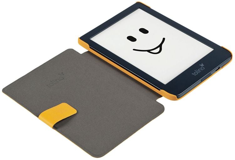 tolino shine 3, Schutztasche in Lederoptik (Farbe:gelb Schmetterling)