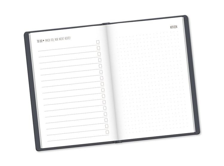 Terminplaner Lederlook 2024 Schwarz