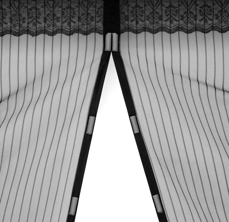 Moskitonetz mit Magnetverschluss (Farbe: schwarz)