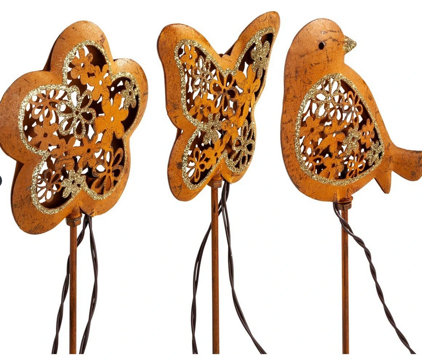 LED-Gartenstecker "Spring" 3er-Set