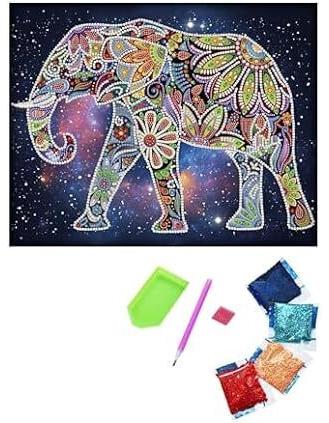 Diamond Painting "Elefant" nachtleuchtend 50 x 40 cm
