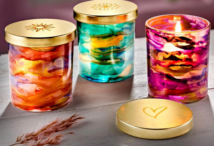 Duftkerzen im Glas " Marmor" 3er-Set