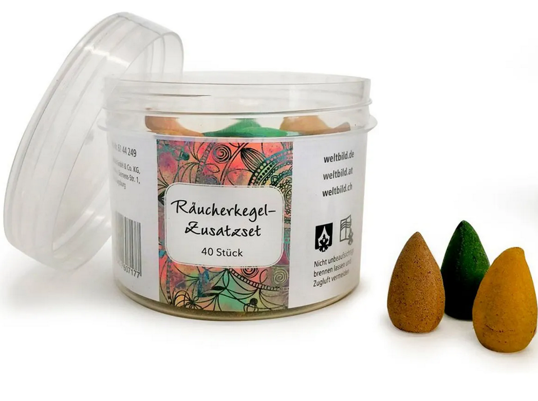 Zusatz-Set Räucherkegel, Rückflusskegel 40 Stück