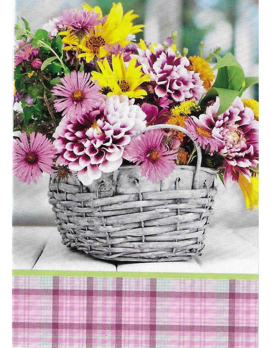 Glückwunschkarte "Blumenstrauss im Korb" A7