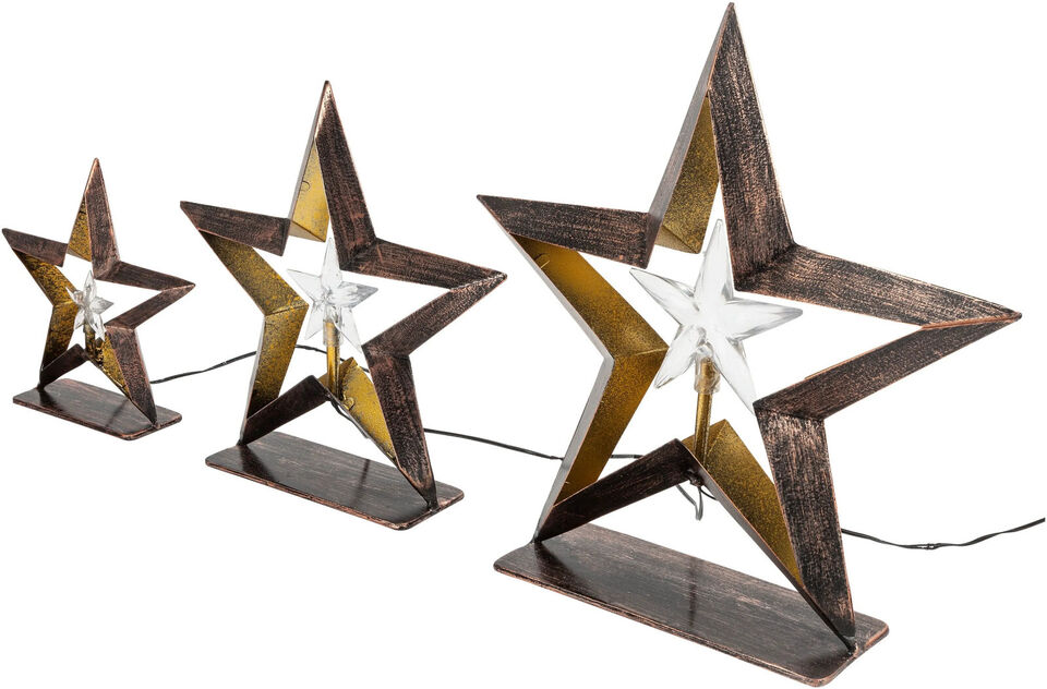 LED-Deko "Shiny Star" 3er-Set