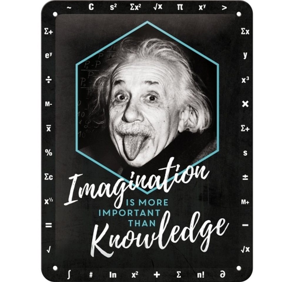 Blechschild 15x20. Einstein - Imaginatio