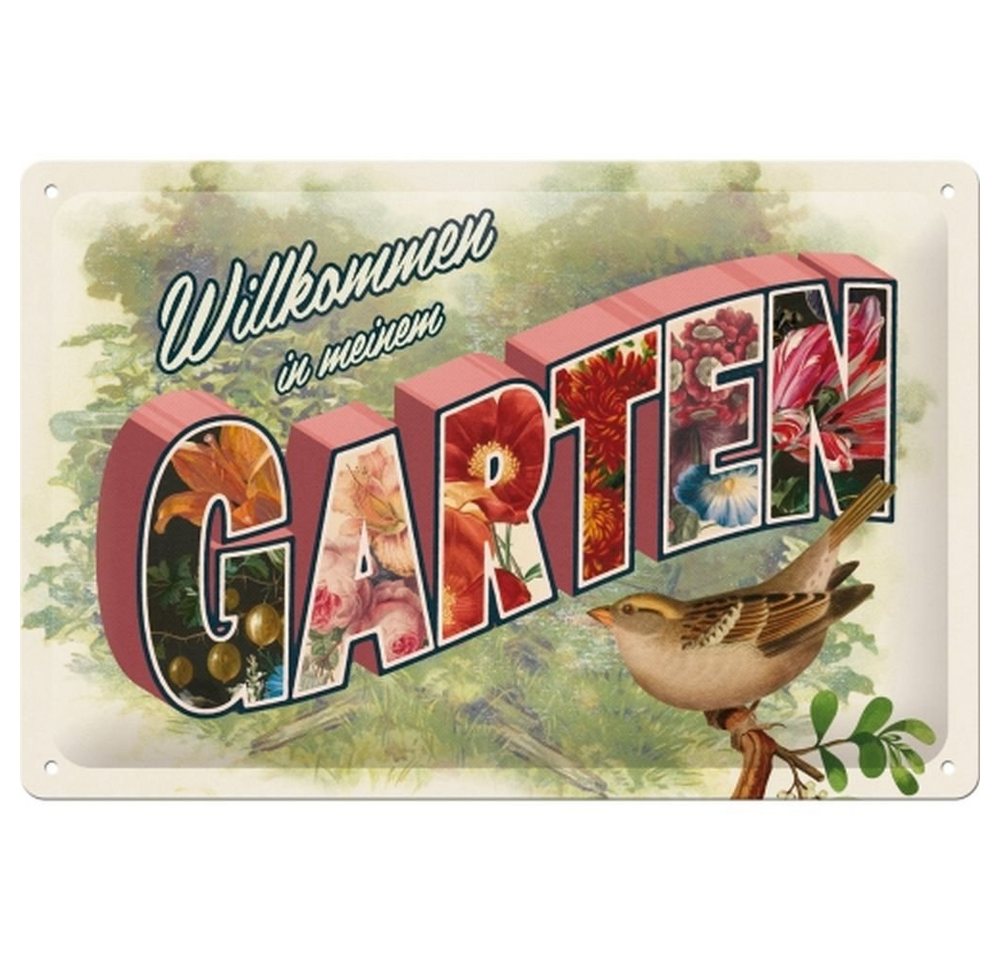 Blechschild 20x30cm. Willkommen in meine