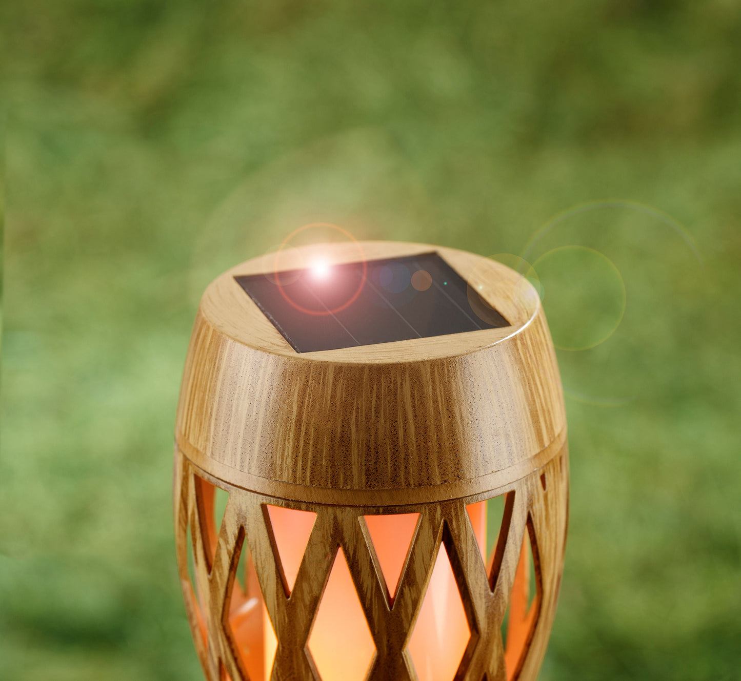 Bambus Solar Flammen Leuchte, 3er-Set
