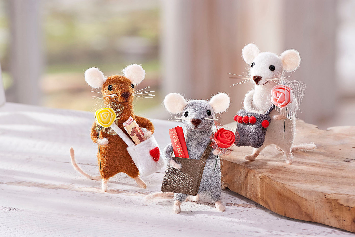 Geldgeschenk-Mäuse "Drei Freunde" 3er-Set
