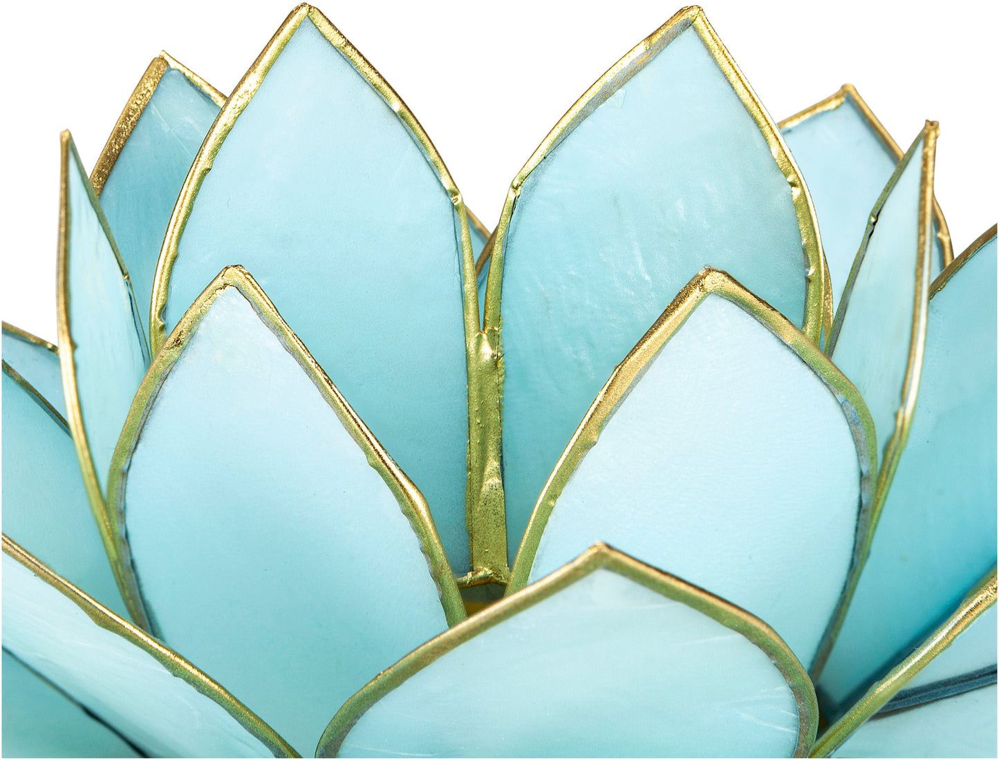 Teelichthalter "Lotus" aus Capiz, (Farbe: türkis)