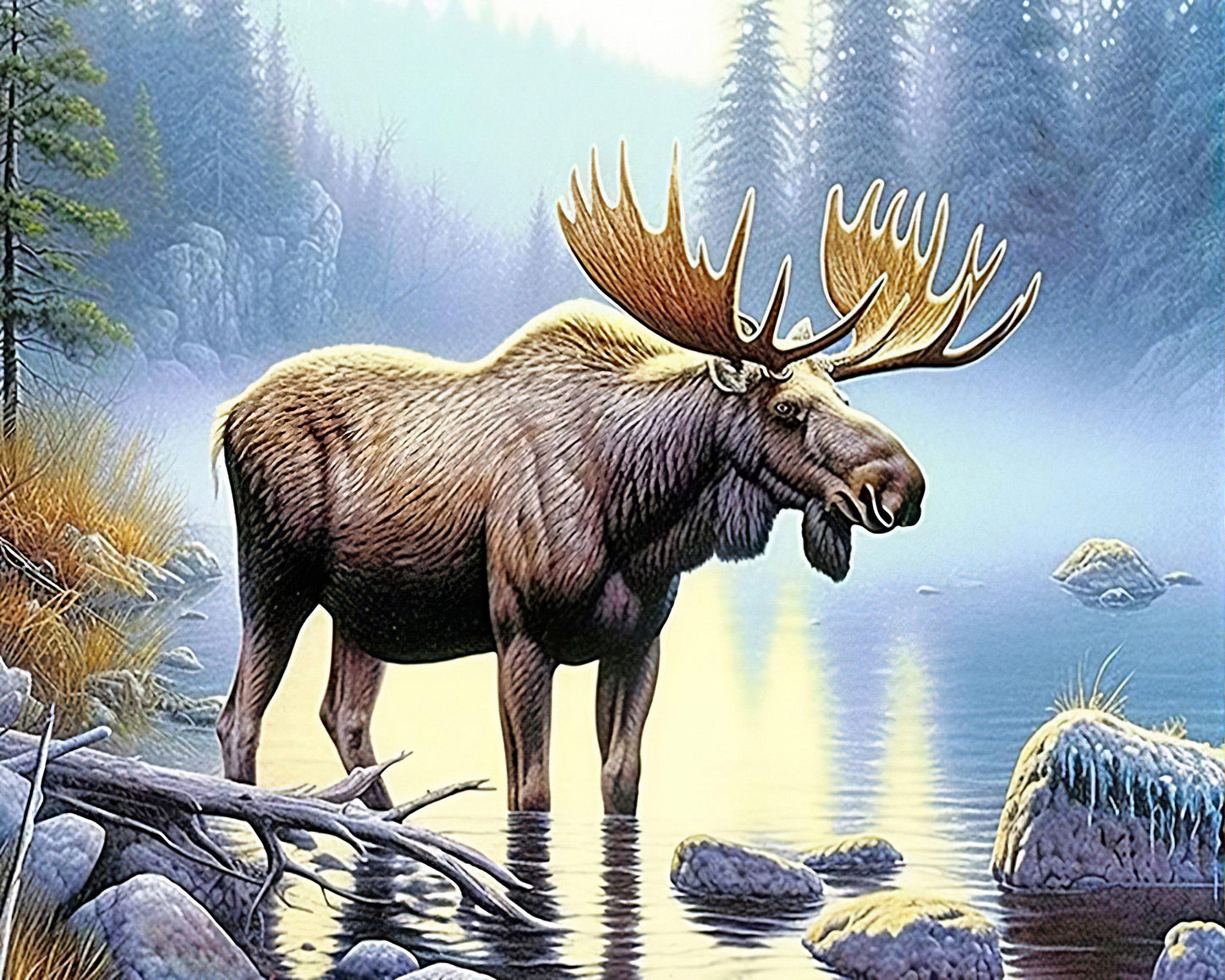 Diamond Painting (Ausführung: Elch) 50 x 40 cm