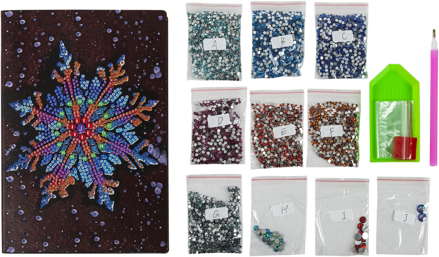 Diamond Painting Notizbuch (Motiv: Eiskristall, DIN A5)