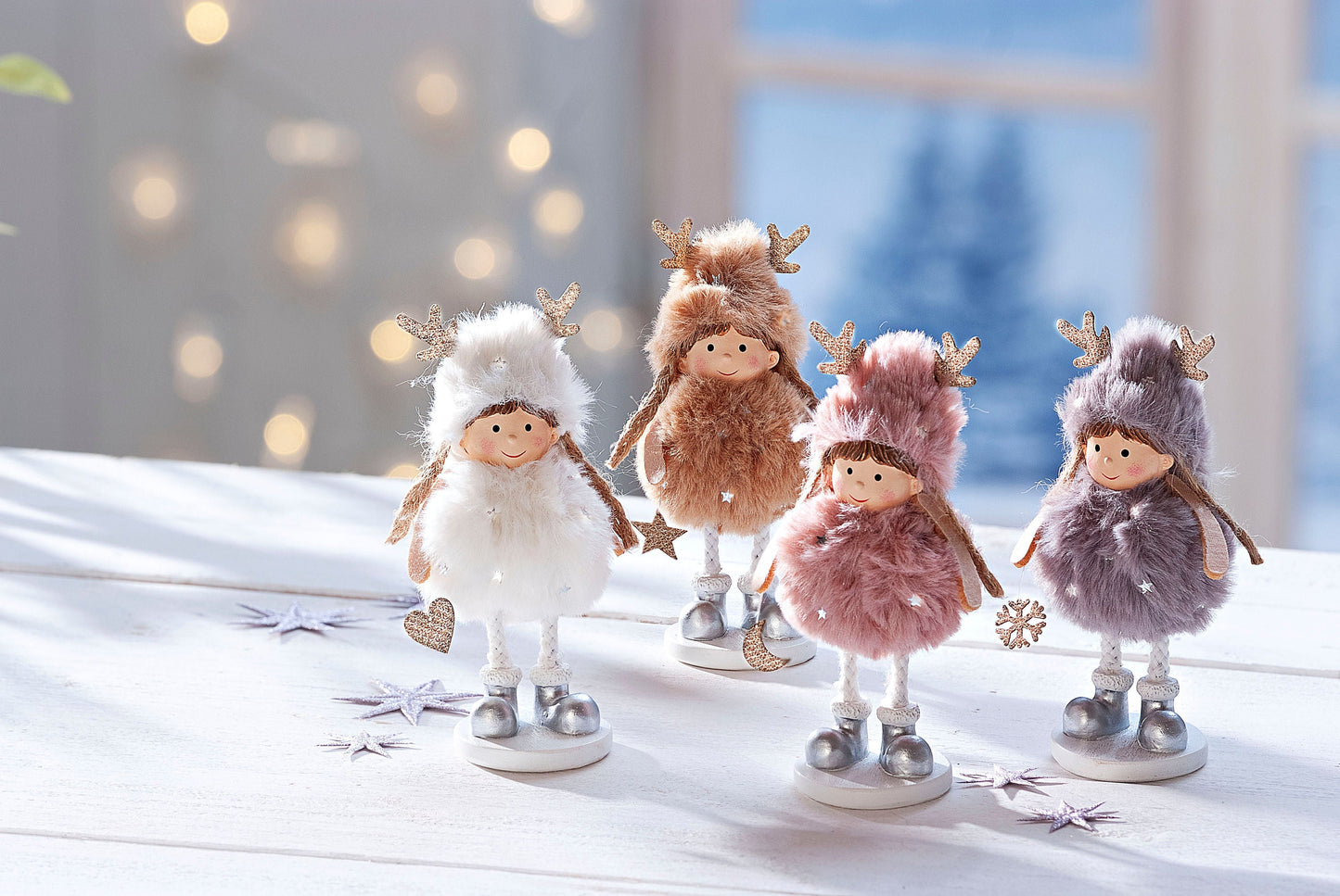 Dekofiguren "Wintermädchen" 4er-Set