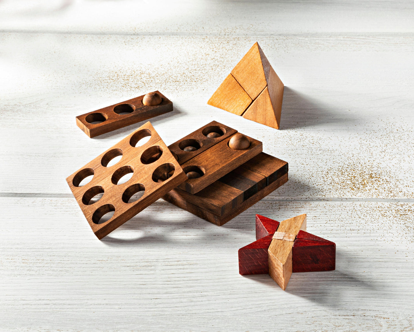 Mini- Knobelspiele Holz, 3er-Set