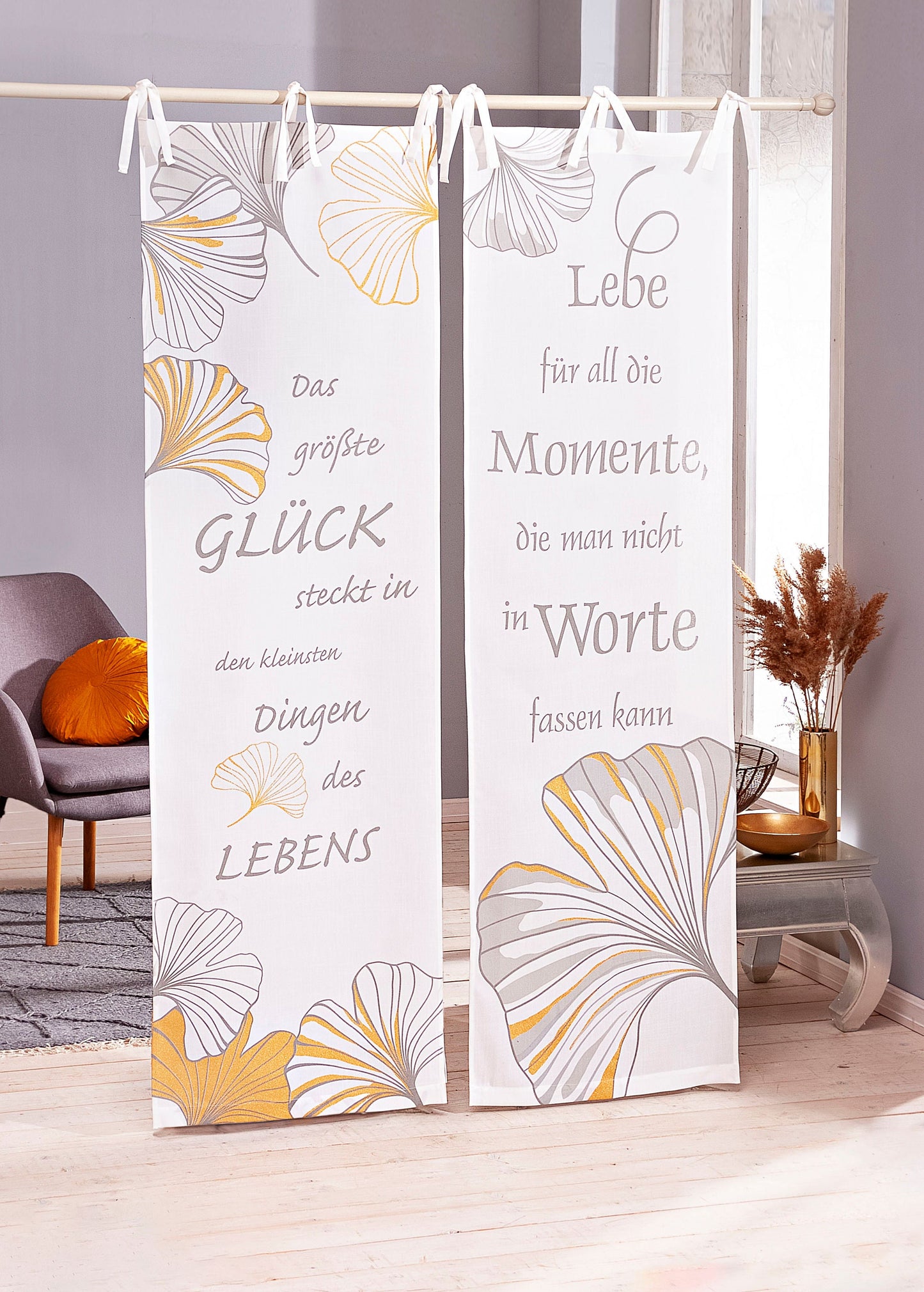 Vorhang Ginkgo "Momente", 60x200cm