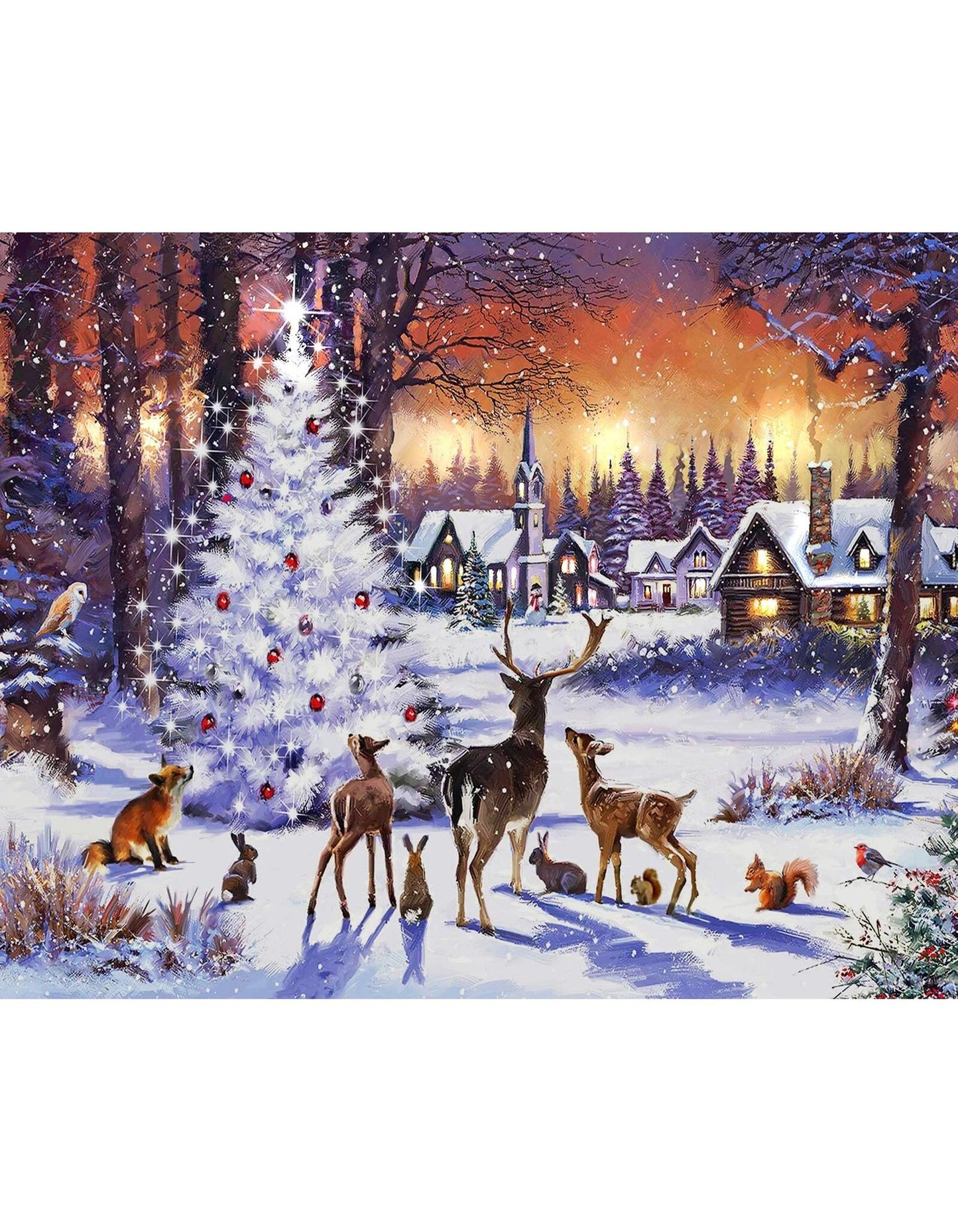 LED Diamond Painting "Waldtiere" 50 x 40 cm