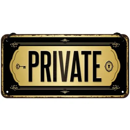 Hängeschild. Private, Achtung