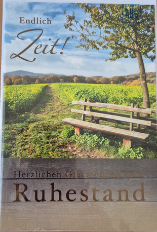 Herzlichen Glückwusch zum Ruhestand