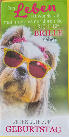 Alles Gute zum Geburtstag (Hund mit Brille)