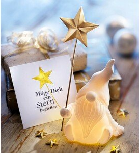 LED-Wichtel "Wutz" in Geschenkbox