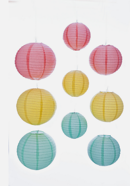 LED-Papierlaternen "Multi" 9er-Set