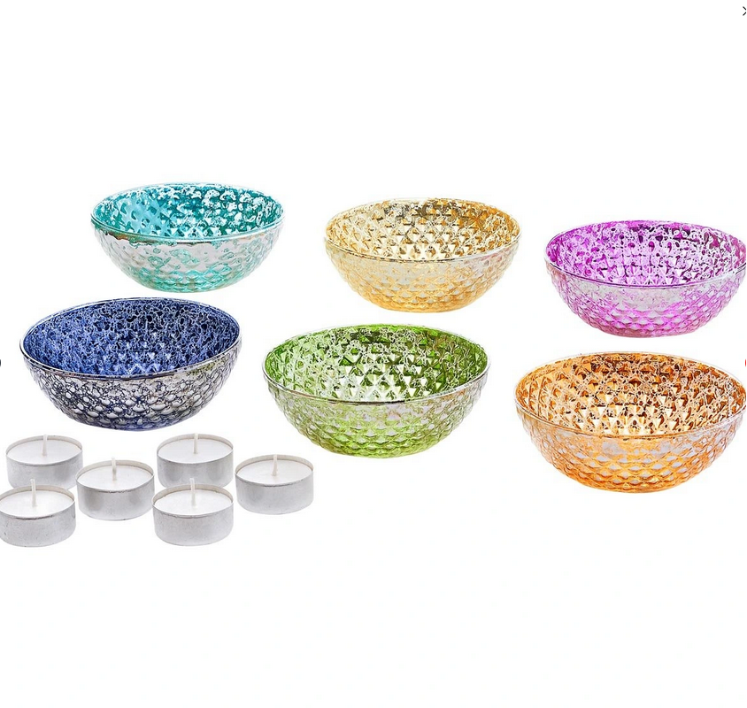 Schwimmschalen "Natare" inkl. Teelichter, 6er-Set