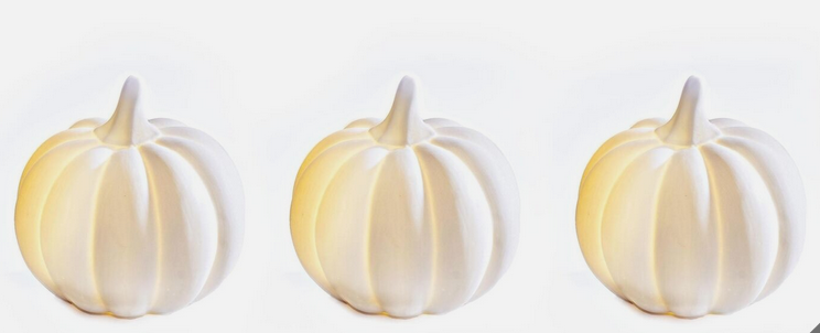 LED-Kürbis "White Pumpkin" 3er-Set