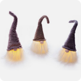 LED Dekofiguren Wichtel "Snorre, Nisse & Lars" 3er-Set