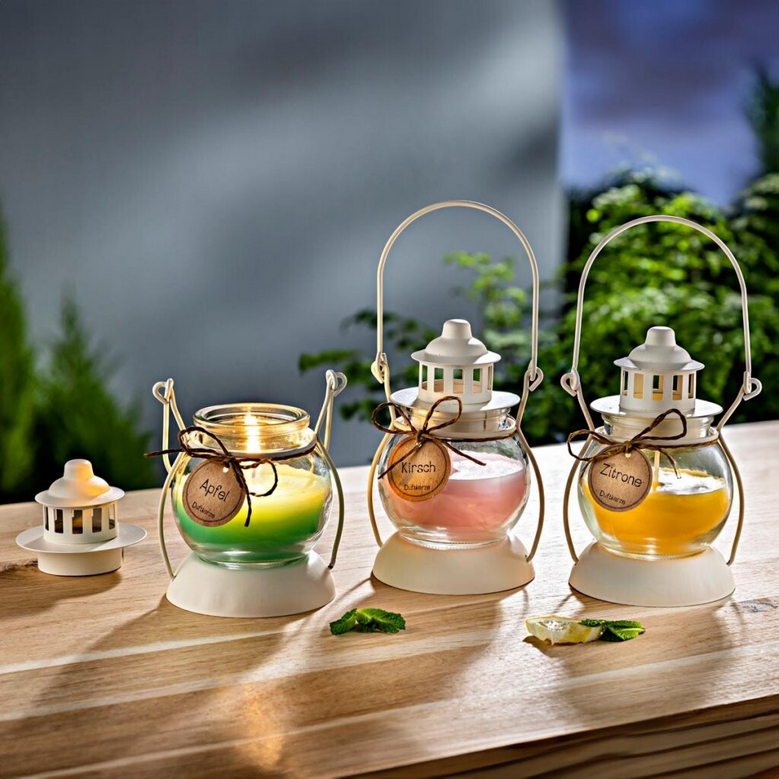 Duftkerzen in Minilaterne "Spring" 3er-Set