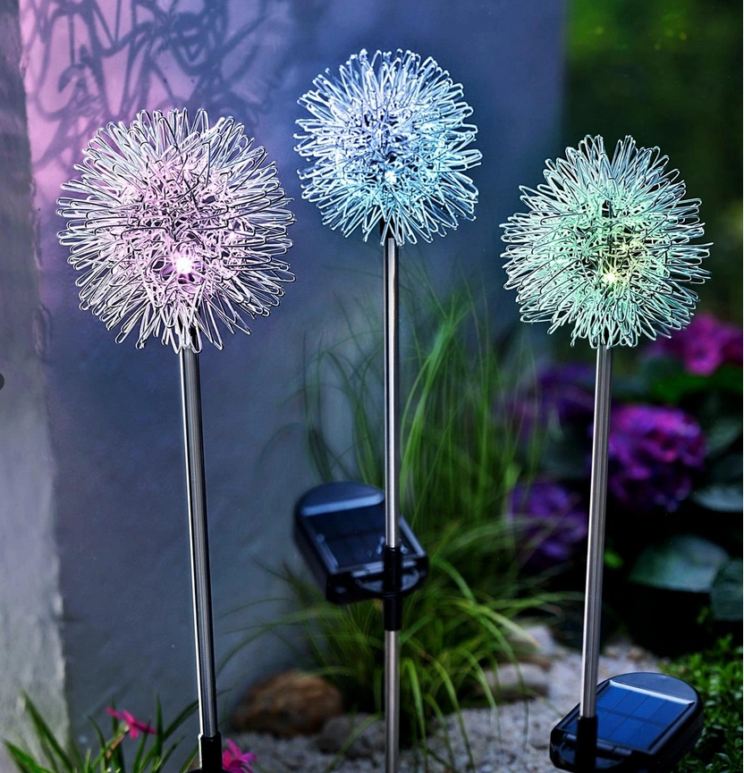 Solar-Gartenstecker "Fiore" 3er-Set