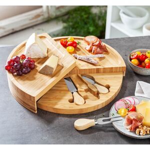 Bambus Käsebrett mit 3 Käsemesser
