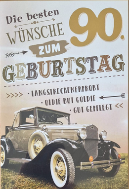 Die besten Wünsche zum 90. Geburtstag (B6)