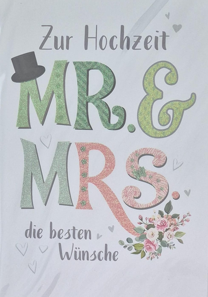 Zur Hochzeit Mr. & Mrs. die besten Wünsche (B6)