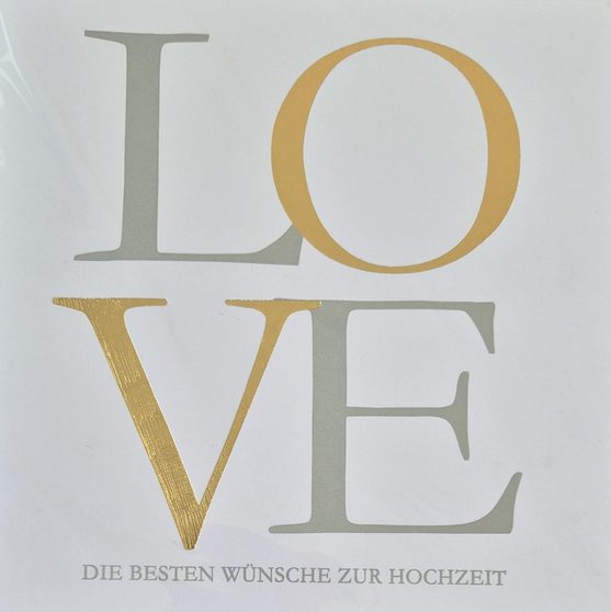 LOVE die besten Wünsche zur Hochzeit (15 x 15 cm)