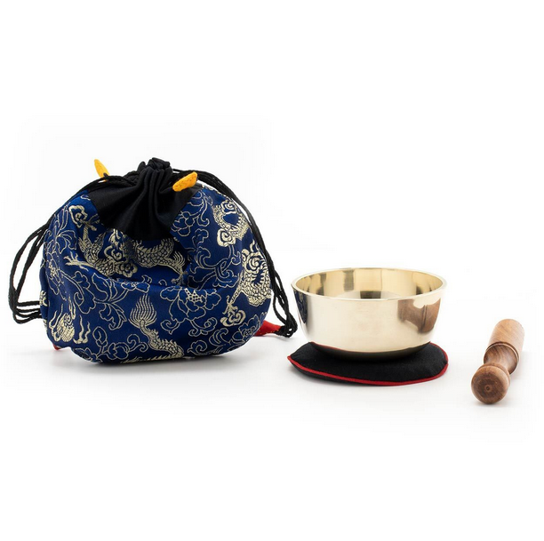 Klangschale im Beutel blau Trad. midi